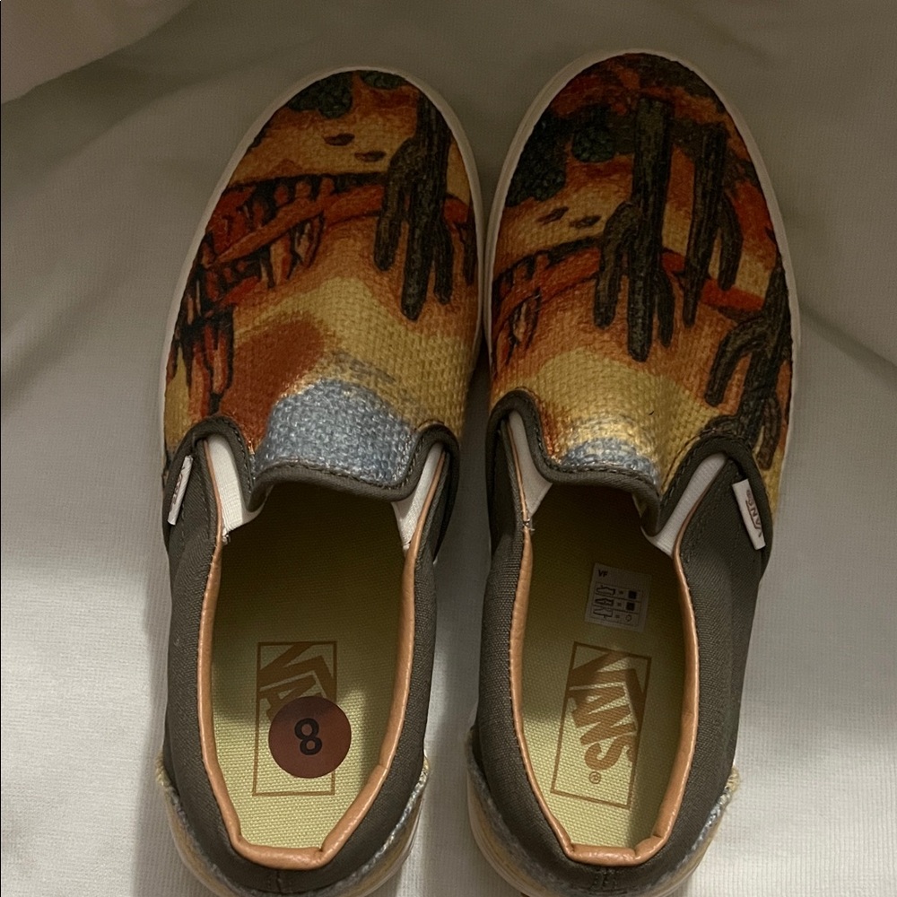 Vans Men Cactus Tapestry Classic Slip on Shoes Size 8 New